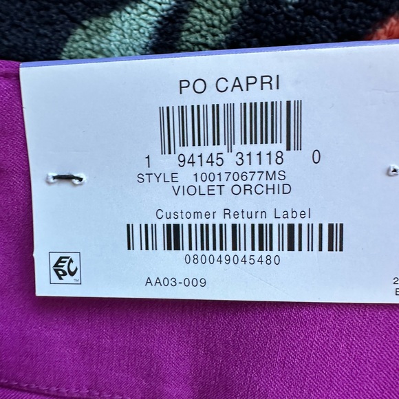💜 NWT INC Tummy Control Capri Pants Size 18 Purple Stretch Mid Rise - Picture 6 of 11